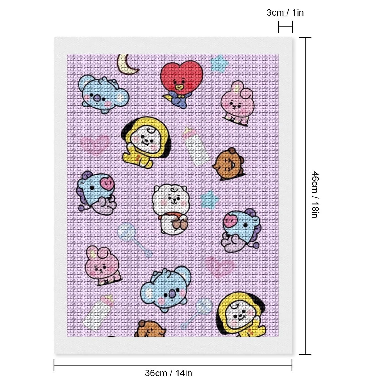 Amazon.co.jp: ダイヤモンドアート絵画 BT-21 刺繍塗装キット